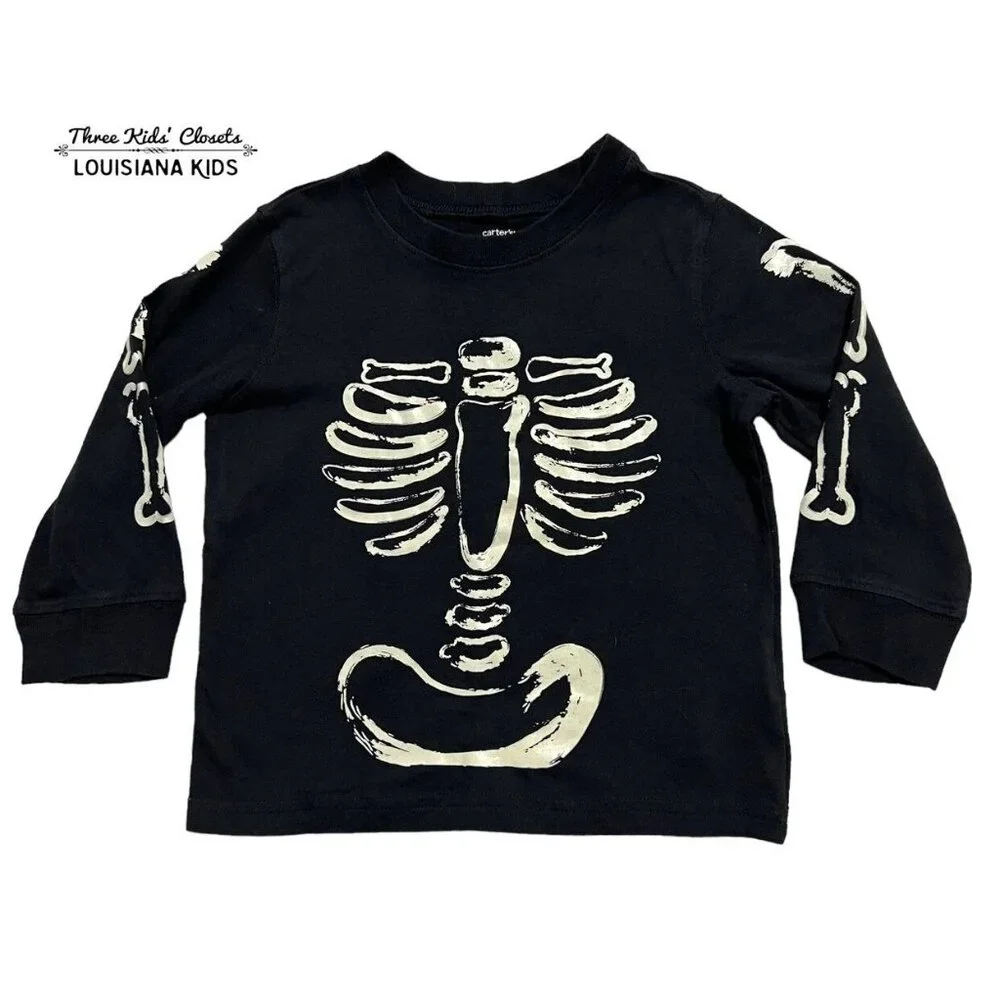 Carter's 2T Halloween Skeleton Shirt